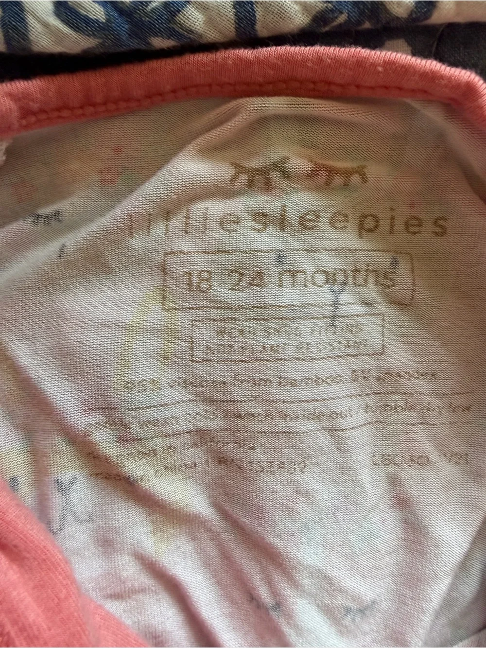 Little Sleepies Pink Bunny Print Footed One-Piece